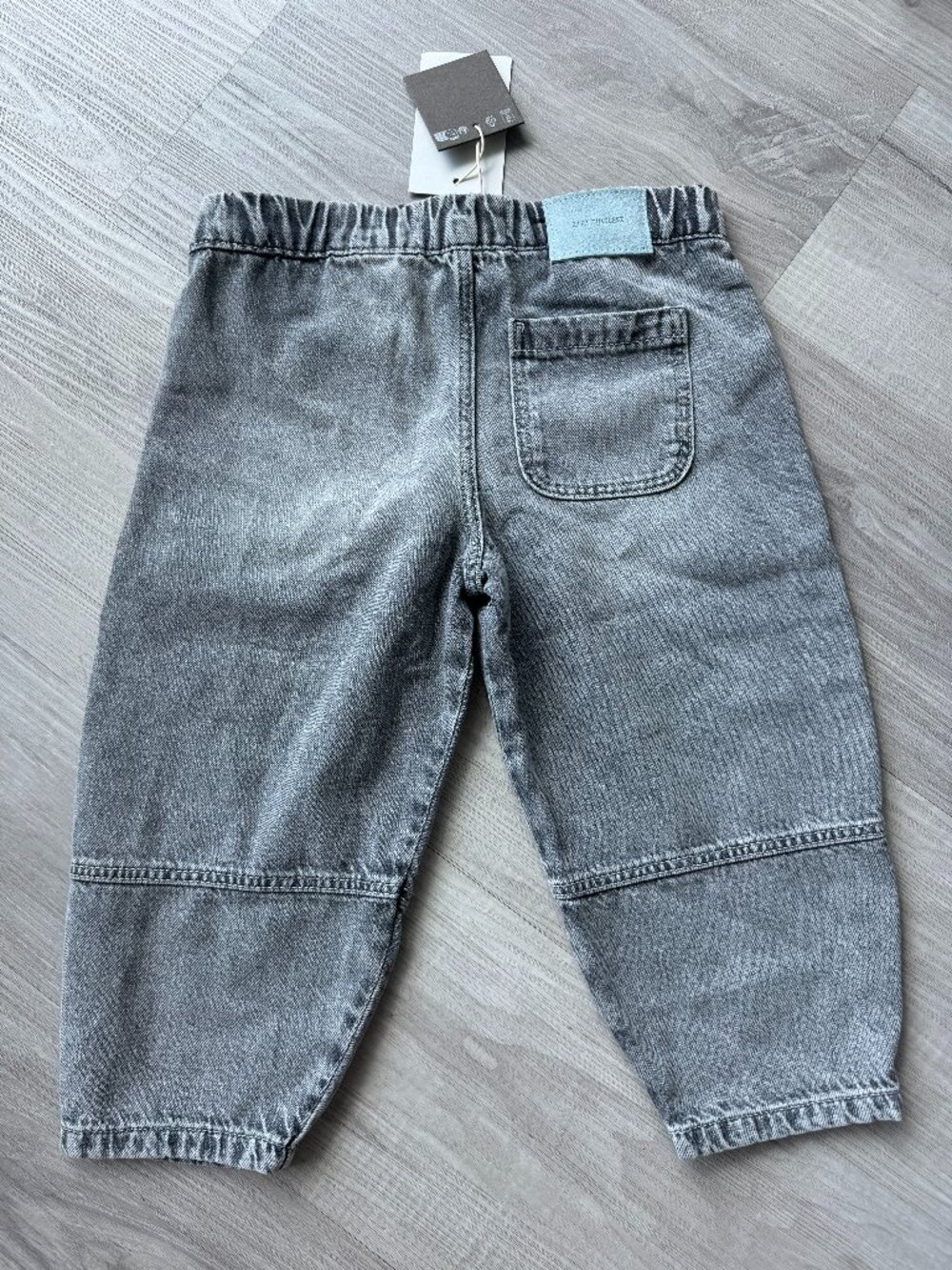 ZARA Baby Balloon Jeans Gray 4Y NWT 100% Cotton Elastic Waist - Picture 6 of 7